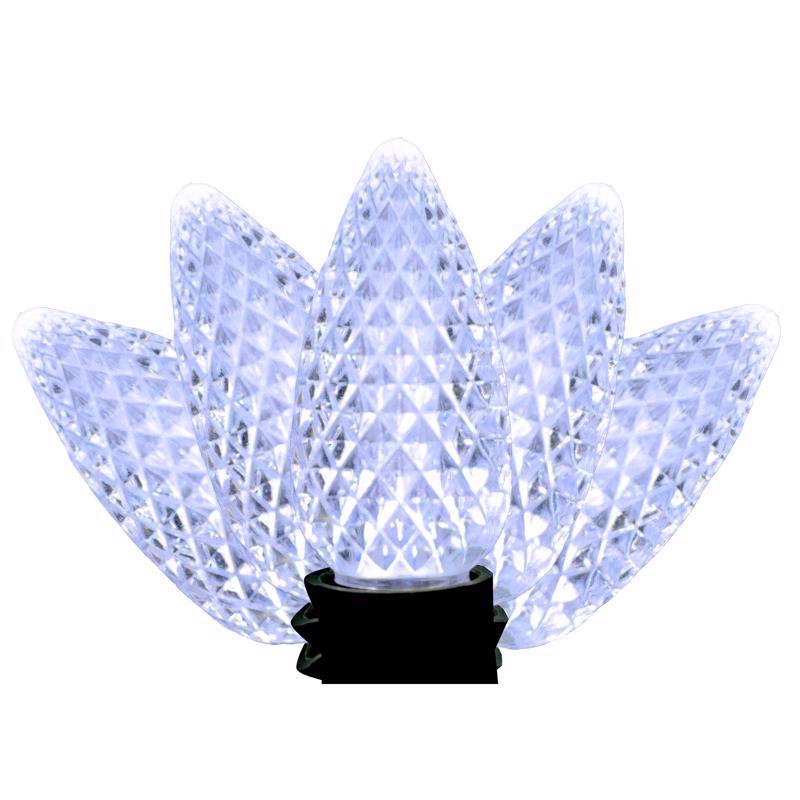 Emery Jensen basic LED C-set novelty string lights with white C9 bulbs, 25-count for decorative lighting.
