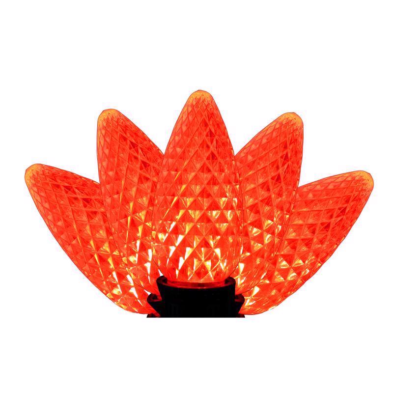 Emery Jensen basic LED C string lights with orange C9 bulbs, 25-count novelty decorative lighting for indoor or outdoor use