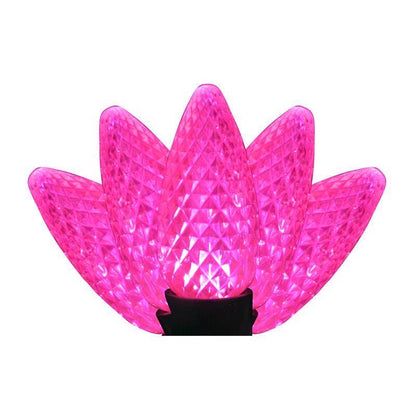 Emery Jensen pink C9 LED light bulbs, 25-count set, ideal for decorative or festive lighting displays.