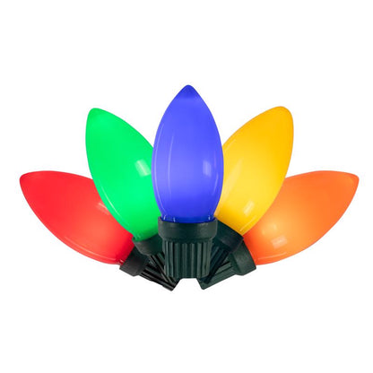 Emery Jensen LED C9 light set with 25 bright, energy-efficient C9 bulbs in a basic novelty design for festive decorating.