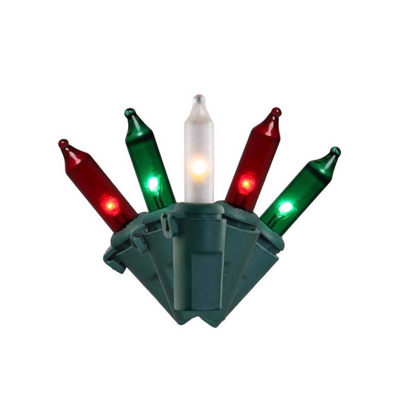 Emery Jensen CMAS LED mini lights in red, green, and white, designed for decorative lighting with compact, colorful bulbs.