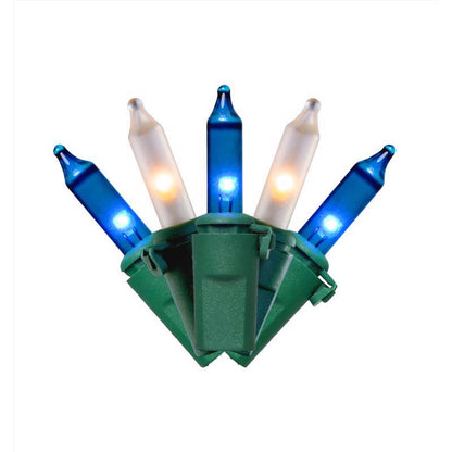 Emery Jensen basic LED minis string with 100 blue and white LED lights, ideal for decorative lighting displays.