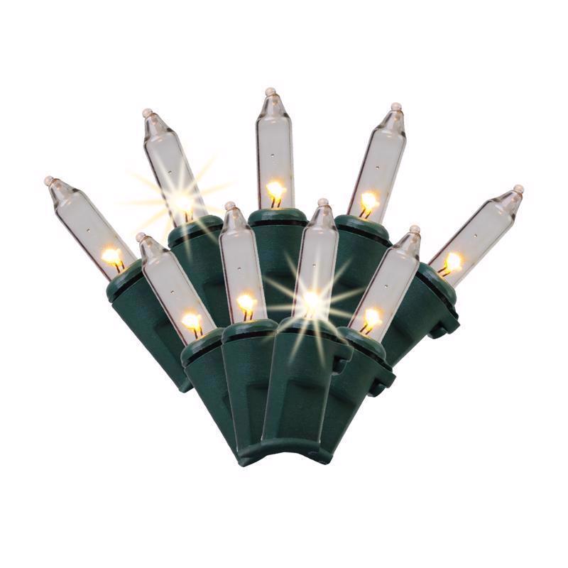 Emery Jensen T5 Warm White Basic LED Minis string lights with 105 clear bulbs, ideal for decorative lighting.