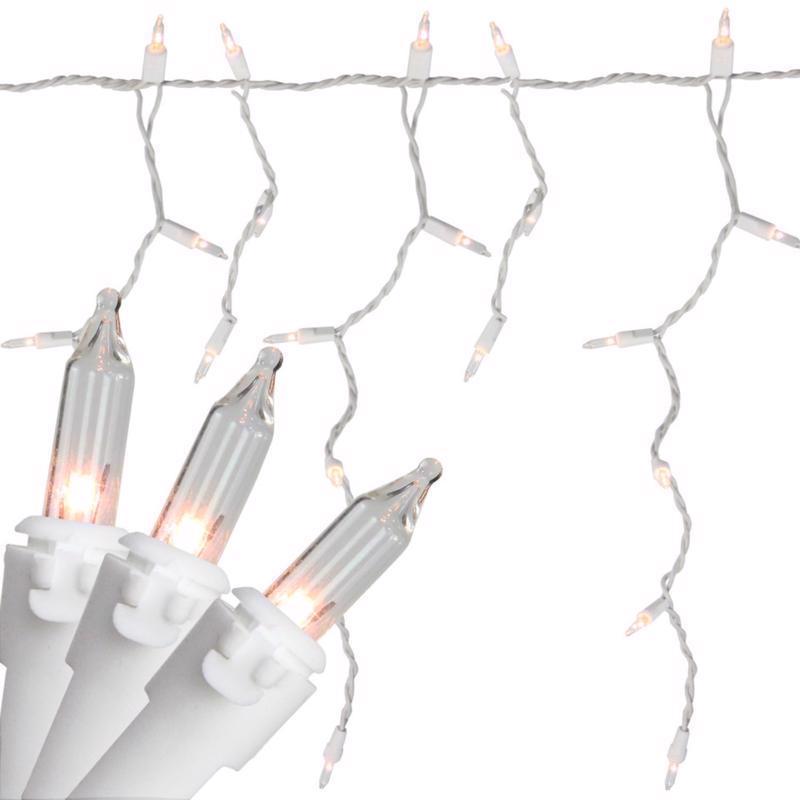 Emery Jensen ICLCL LGHT WRM WHT 300CT basic LED nets and icicles in warm white, ideal for festive holiday lighting displays