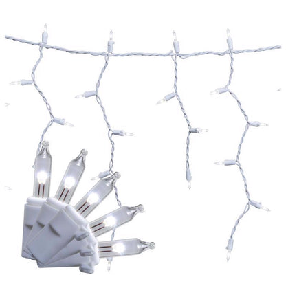 Emery Jensen LED ICIC PURE WHITE 300-count basic LED net lights and icicles for festive decorating.