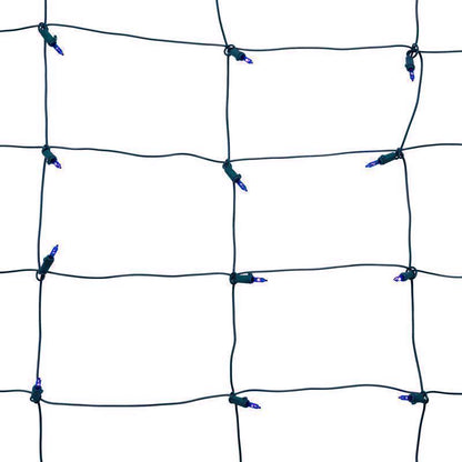 Blue LED net lights by Emery Jensen, 100-count, for holiday decorating, featuring bright, energy-efficient string lights on a net-style design.