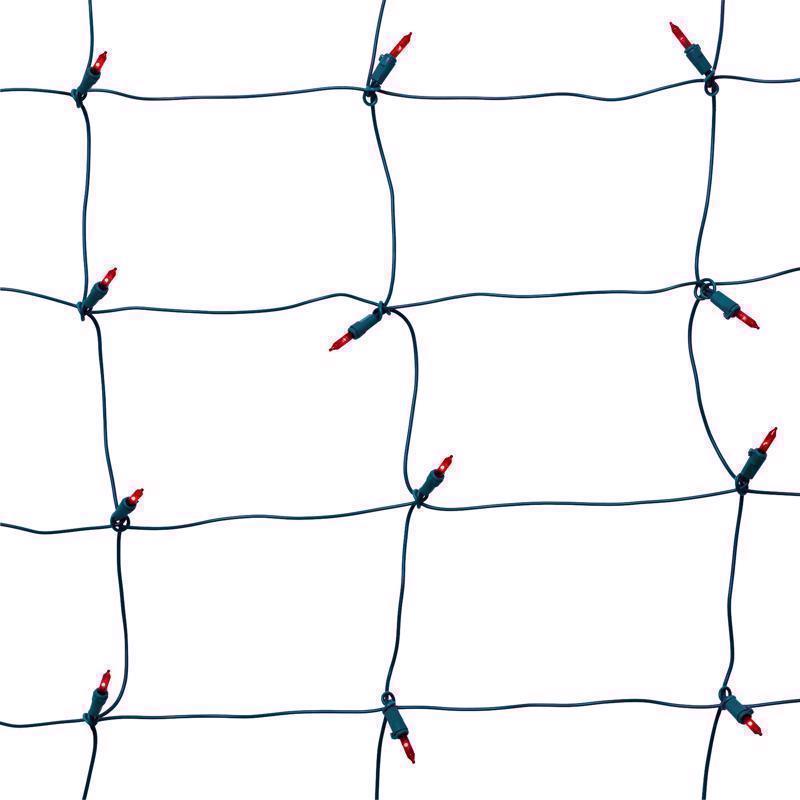 Red LED net lights by Emery Jensen, 100-count, for holiday or decorative lighting, featuring a net design for easy coverage.