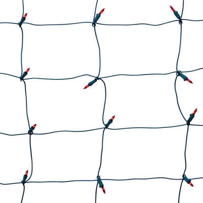 Red LED net lights by Emery Jensen, 100-count, for holiday or decorative lighting, featuring a net design for easy coverage.