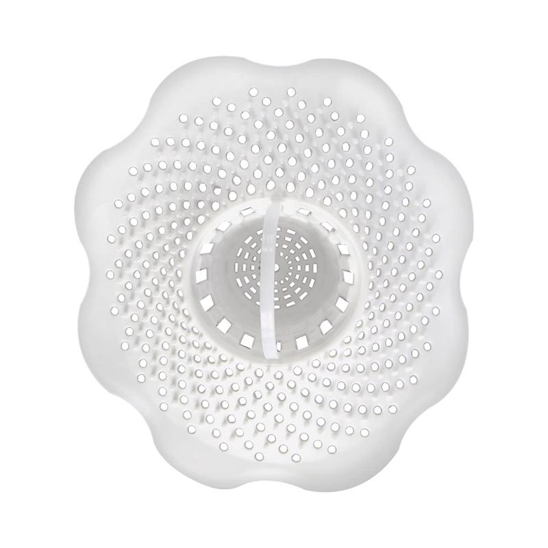 White basin and tub drain cover stopper by Emery Jensen, designed to fit standard bathroom drains.