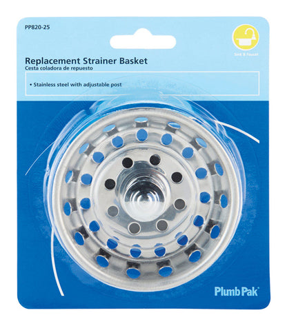 Emery Jensen 3.5-inch stainless steel basket strainer assembly for plumbing and drainage applications.