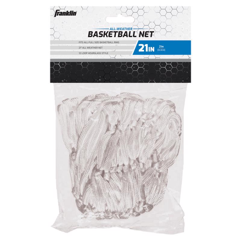 Emery Jensen white 21-inch basketball with textured surface and brand logo, designed for indoor and outdoor play.