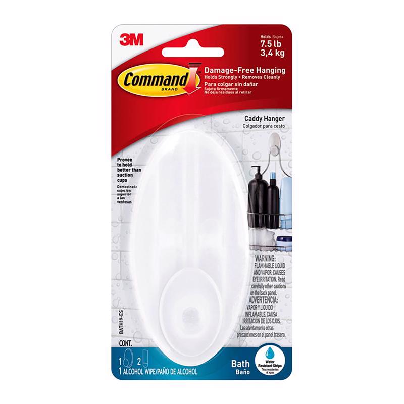 Emery Jensen plastic bath caddy hanger, large 5-inch size, designed for organizing bathroom accessories and toiletries.