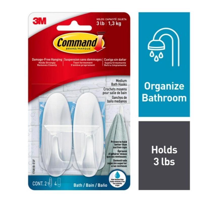 Emery Jensen Command Hook MDM Bath for bathroom accessories, mounted on wall for hanging towels or toiletries.