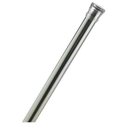 Chrome tension rod from Emery Jensen, adjustable 42-72 inches, ideal for bathroom shower or curtain support.
