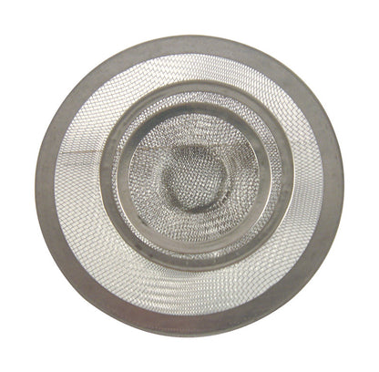 Emery Jensen mesh strainers for bath drains, close-up of stainless steel filters designed to prevent clogs in bathroom drains.