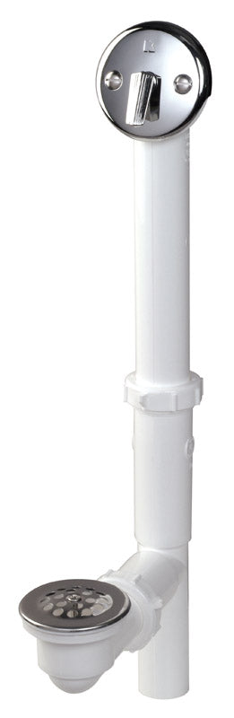 Emery Jensen 1.5-inch PVC and chrome bath waste drain with removable stopper and durable construction.