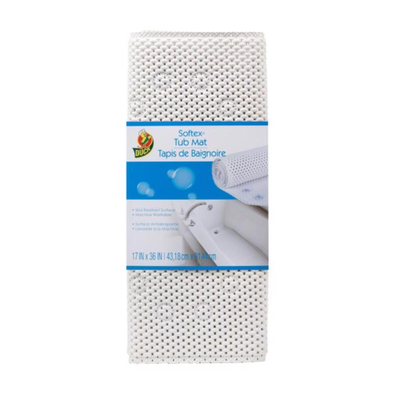 Emery Jensen Softex white bath mat 17x36 inches, plush and absorbent for bathroom comfort and style.