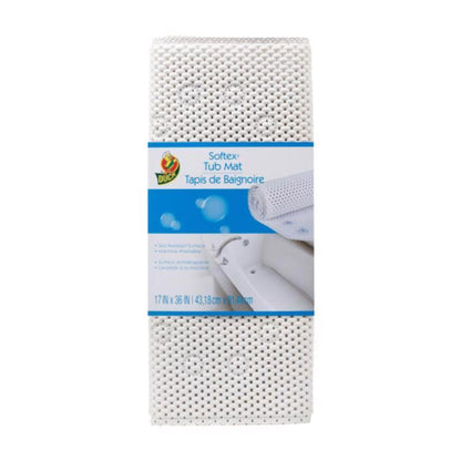 Emery Jensen Softex white bath mat 17x36 inches, plush and absorbent for bathroom comfort and style.
