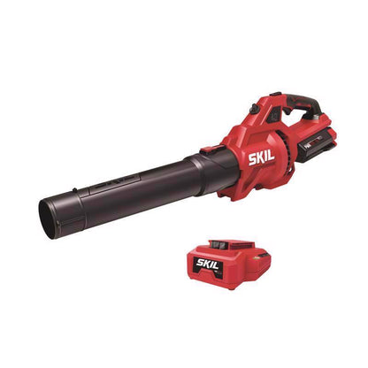 Emery Jensen SKIL 40V battery blower with 460 CFM airflow, handheld outdoor power tool for yard cleanup and leaves.