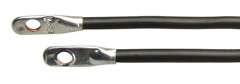 Emery Jensen 6-gauge 19-inch battery cable, black power cable for automotive and marine battery connections.