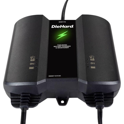 Emery Jensen 12V auto battery charger and monitor, compact device with display for charging car batteries.