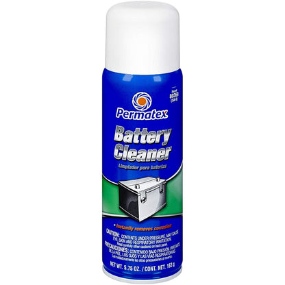 Emery Jensen CleanR Battery 6oz spray, battery hardware, trays, and testers in a spray bottle for maintenance and cleaning.
