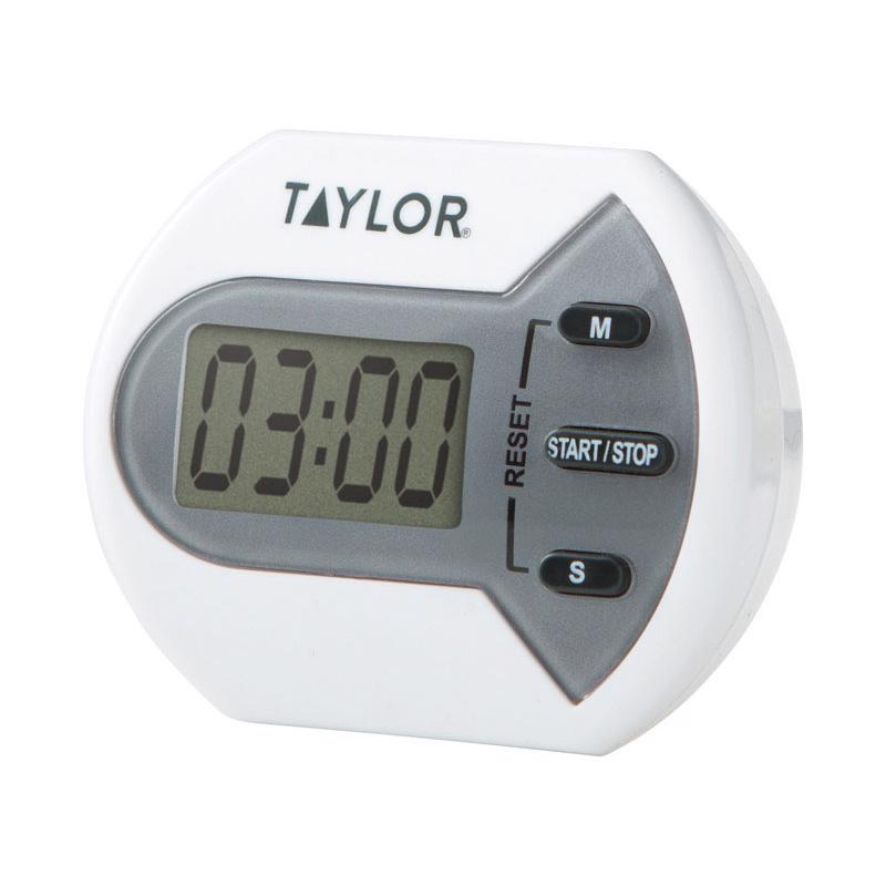 Emery Jensen digital kitchen timer with plastic casing, battery-operated, for precise countdown timing.