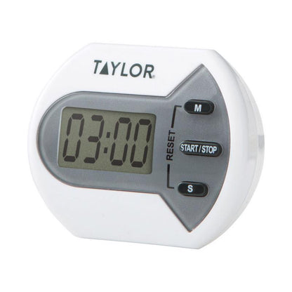 Emery Jensen digital kitchen timer with plastic casing, battery-operated, for precise countdown timing.