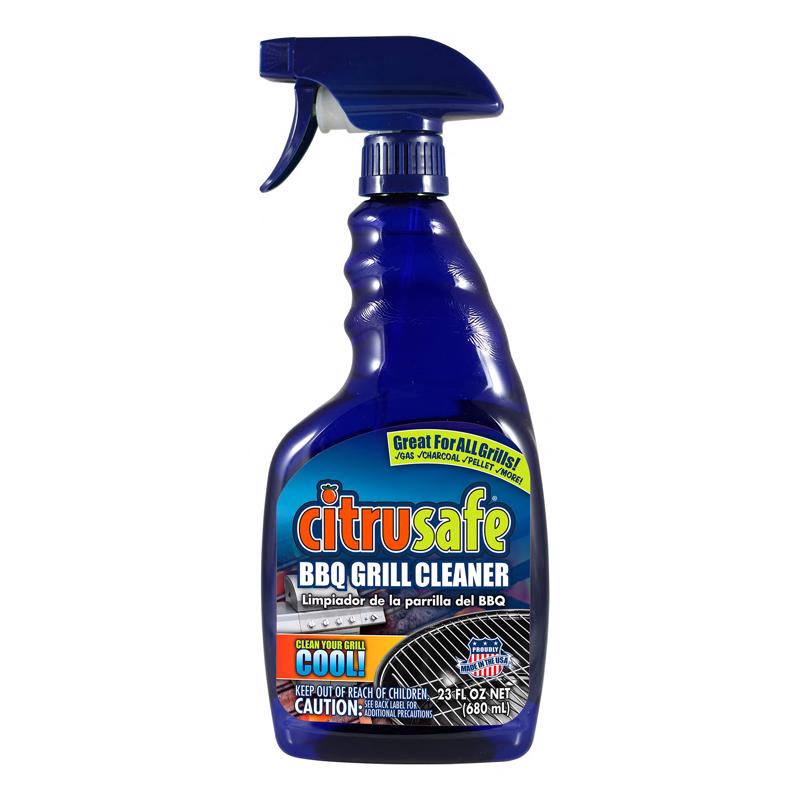 Emery Jensen Citrusafe grill cleaner spray in 23 oz bottles, pack of 6, designed for BBQ grill cleaning and maintenance.
