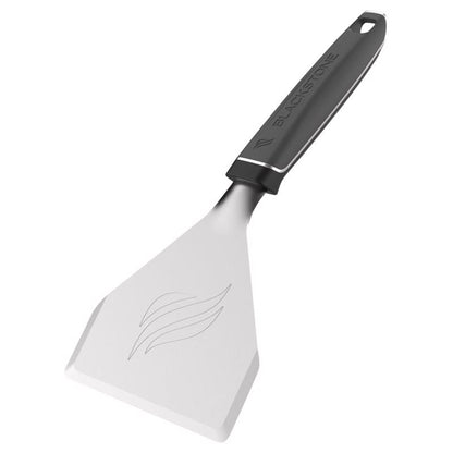 Emery Jensen plastic and stainless steel dough scraper for BBQ cleaning and dough handling, with a flat, durable blade.