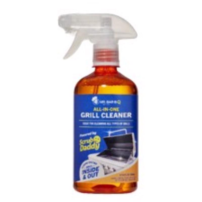 Emery Jensen BBQ cleaning supplies, grill cleaner spray in a spray bottle, designed for easy grill maintenance and cleaning.