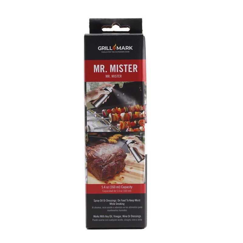 Emery Jensen BBQ cooking accessories: 5.4oz cooking oil spray in a silver can for grilling and roasting.