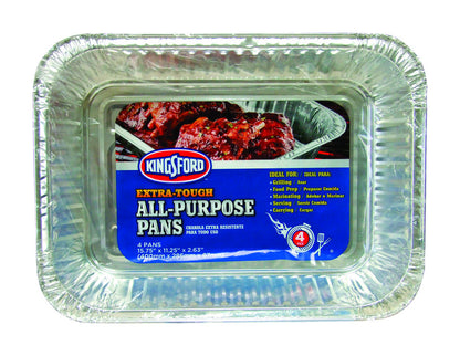 Aluminum grill pan for BBQ cooking, 16x11 inches, by Emery Jensen, perfect for outdoor grilling and barbecue accessories.