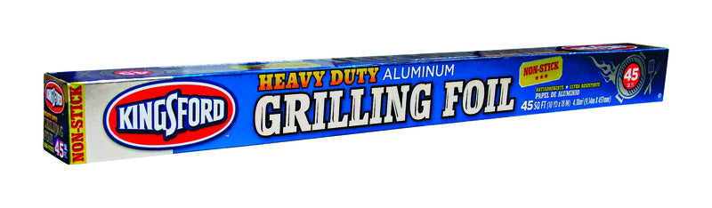 Emery Jensen Kingsford Foil for BBQ cooking, showing shiny aluminum foil roll ideal for grilling and food prep.