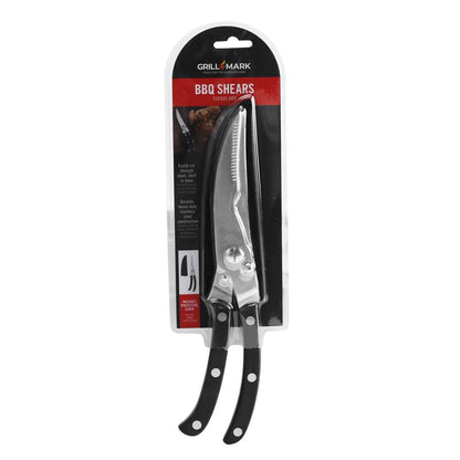 Emery Jensen stainless steel meat shears for BBQ, 1-pack, heavy-duty kitchen and grilling cooking accessories, durable and easy to clean.