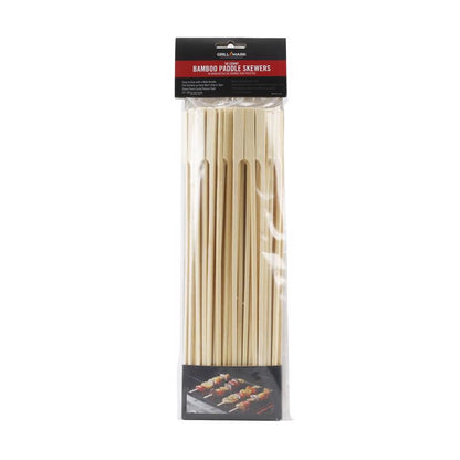 Bamboo skewer for BBQ cooking by Emery Jensen, 12-inch natural bamboo skewer for grilling and food preparation.