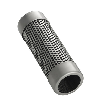 Stainless steel 6-inch Tube Smoker from Emery Jensen, used as a BBQ cooking accessory for adding smoky flavor.