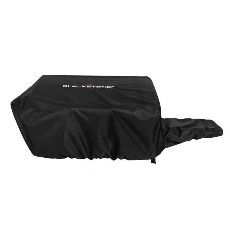 Emery Jensen GRDL Cover On The Go 22-inch BBQ grill cover protecting a portable grill from outdoor elements.