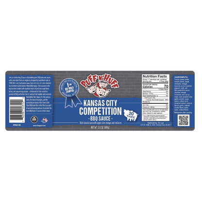 KC BBQ sauce by Emery Jensen in a 21.2oz bottle, featuring rich, smoky barbecue sauce with a glossy finish and vibrant label.