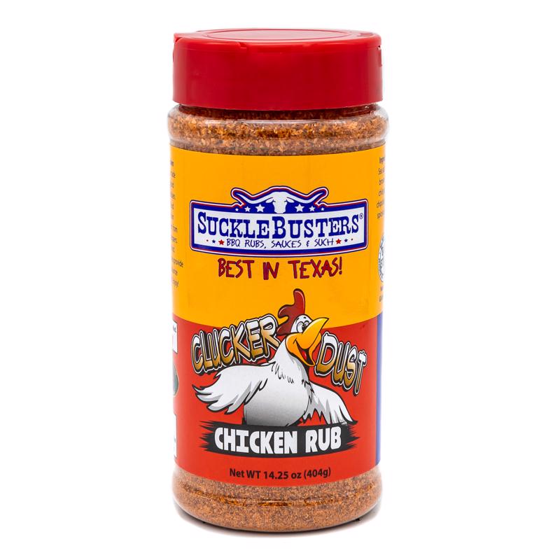 Emery Jensen BBQ Chicken Rub in a 14.25oz jar, seasoned seasoning blend for grilled chicken barbecue flavor.