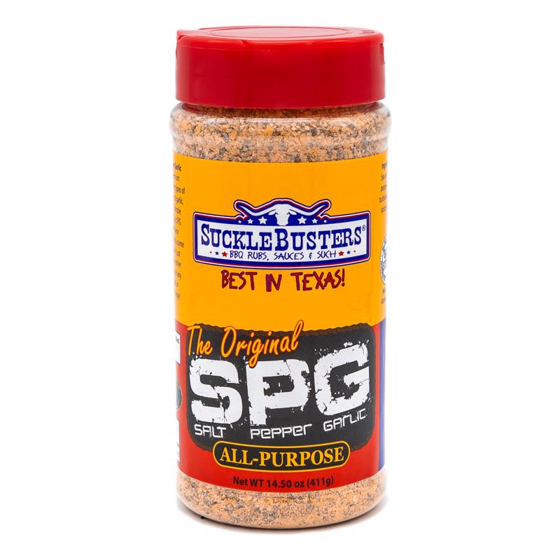 Emery Jensen BBQ seasoning rub with salt, pepper, and garlic for grilling and barbecuing flavorful meats