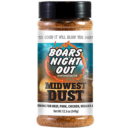 Emery Jensen BBQ seasoning and rub in a 12.3oz bottle, perfect for enhancing grilled meats with rich smoky flavor.