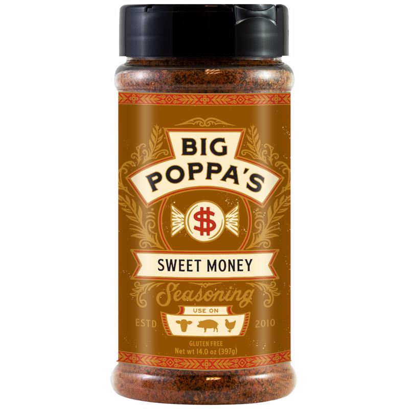 Emery Jensen BBQ seasoning and rub in a 14oz container, ideal for adding smoky flavor to grilled meats
