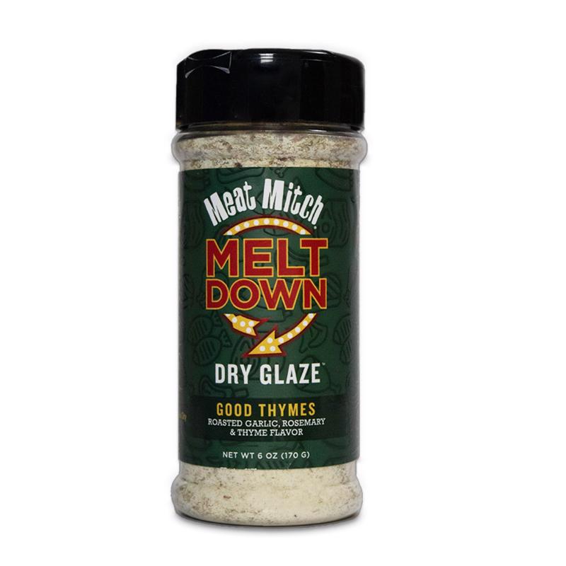 Emery Jensen Glaze Good Thymes BBQ seasoning and rub in a 6oz jar, featuring a flavorful blend for grilling and barbecuing.