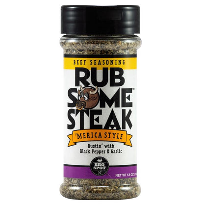 Emery Jensen Rub Some Steak Seasoning in a jar, BBQ seasoning and rub for enhancing grilled steak flavors.