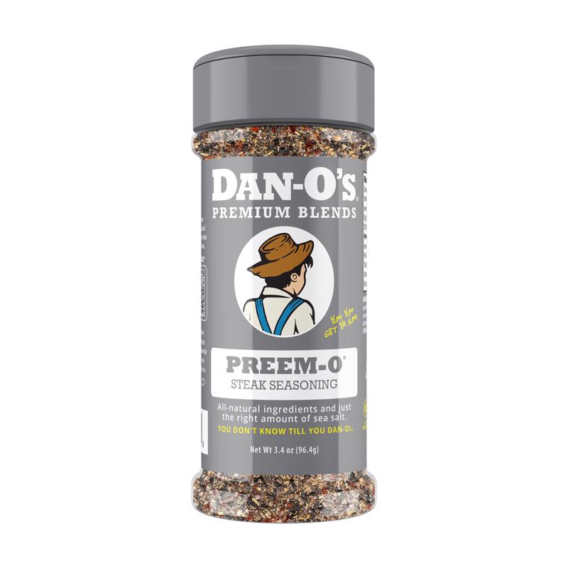 Emery Jensen Preem-o BBQ seasoning rub in a 3.4oz jar, perfect for adding flavor to grilled meats and barbecue dishes.