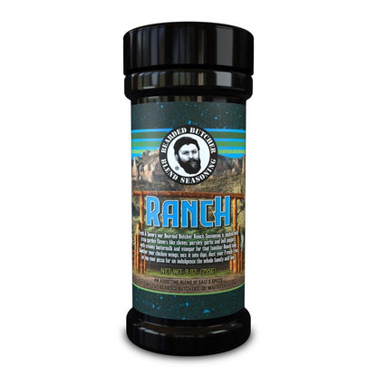 Emery Jensen SNG Ranch Blend BBQ seasoning and rub in a 9oz jar, ideal for grilling and marinating meats.