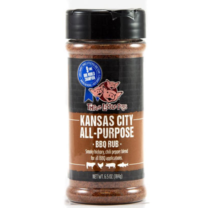 Emery Jensen TLP KC All Purpose BBQ Rub in a 6.5oz jar, featuring a blend of spices for grilling and smoking meats.