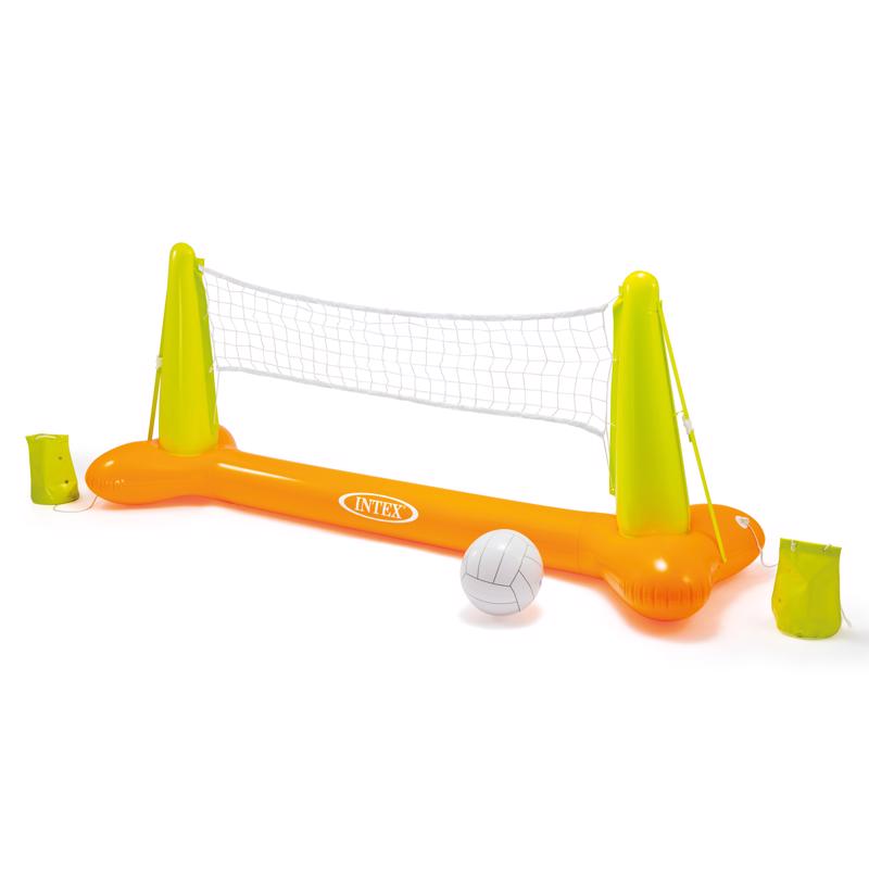 Emery Jensen pool volleyball game set with net and ball, perfect for beach and poolside fun for all ages.