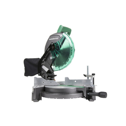 Emery Jensen 10-inch compound miter saw kit, a benchtop woodworking tool with a silver blade and black handle for precise cuts.